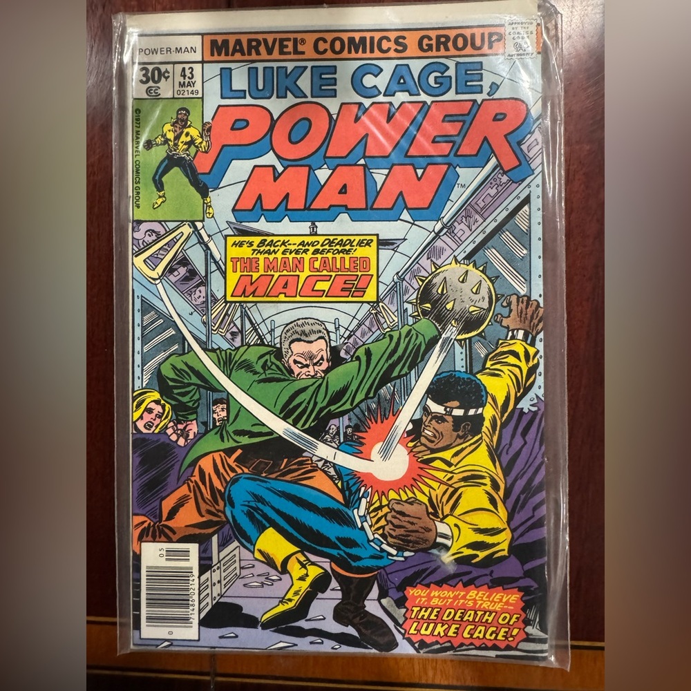Marvel Luke Cage Power Man Comic Art - Red, Blue, Yellow